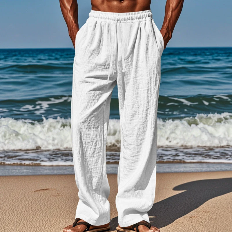 Herren Lässige Strandhose mit elastischem Bund und praktischen Seitentaschen