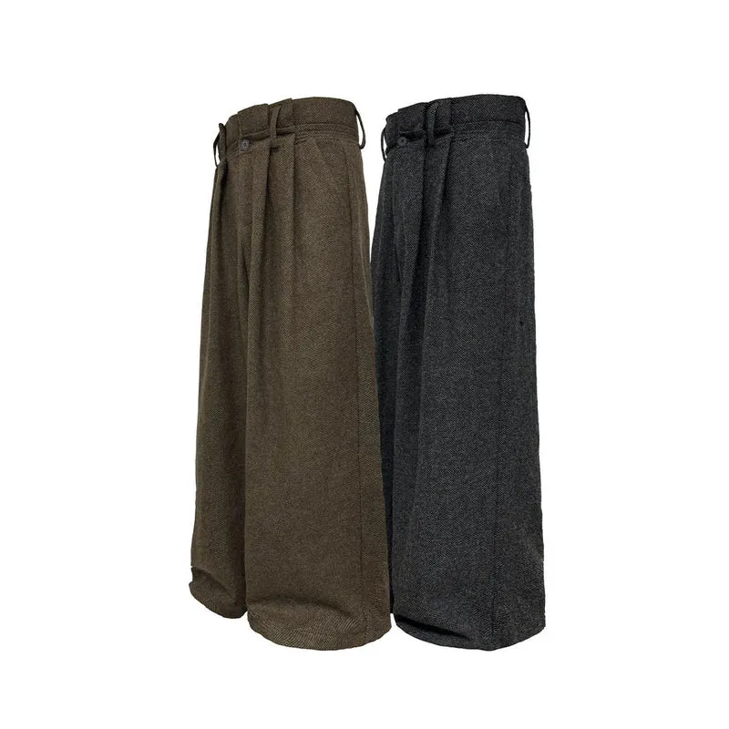 Damen Weitgeschnittene Wollhose Nord Taschen