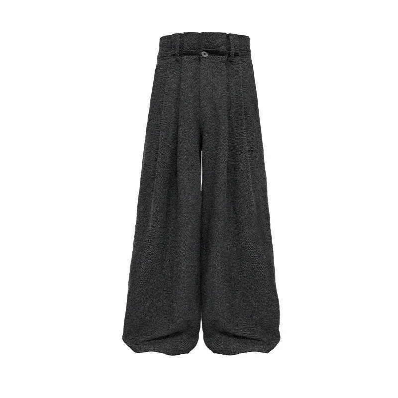 Damen Weitgeschnittene Wollhose Nord Taschen