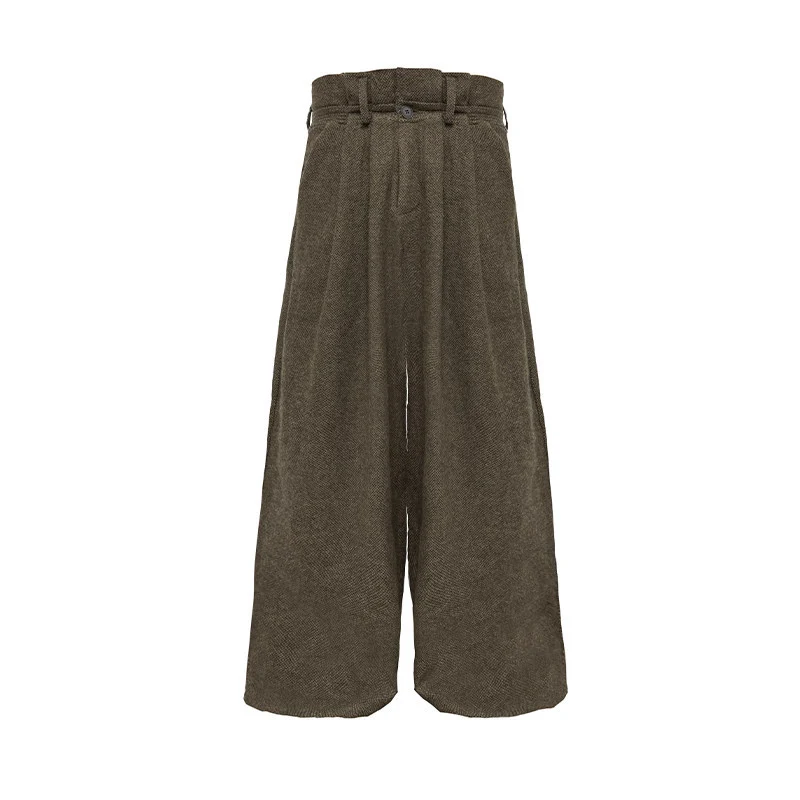 Damen Weitgeschnittene Wollhose Nord Taschen