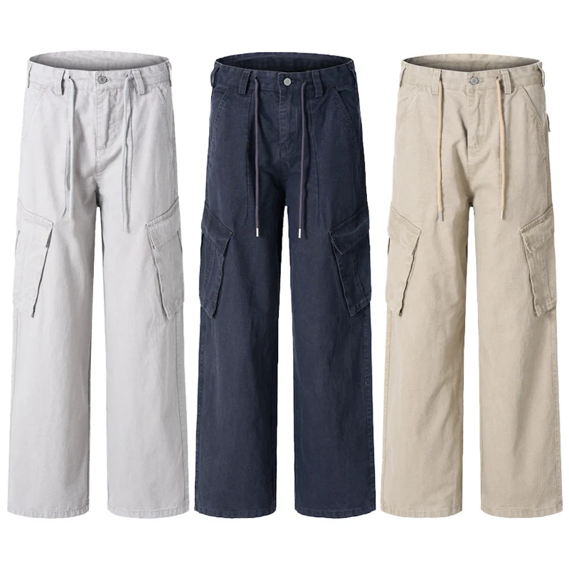 Damen Extraweite Cargo-Denim-Palazzohose mit Tunnelzugbund und aufgesetzten Klappentaschen Nord Taschen