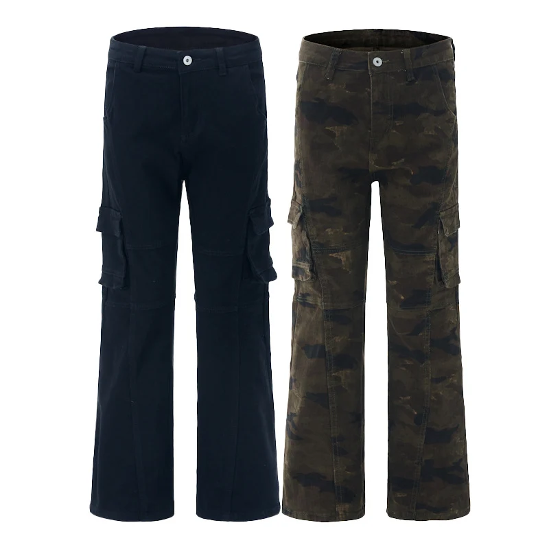 Damen Cargohose im Flared-Cut mit Utility-Taschen und verlängertem Saum Nord Taschen