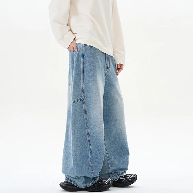 Damen Bodenlange Oversized-Palazzo-Hose aus schwerem Baumwoll-Canvas mit verdecktem Bund Nord Taschen