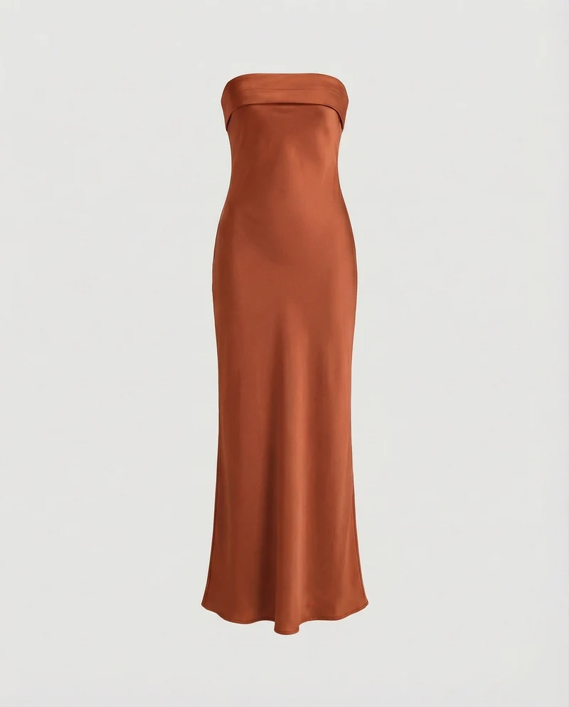 Damen Bustier-Slipkleid Clean-Look Seitenschlitz