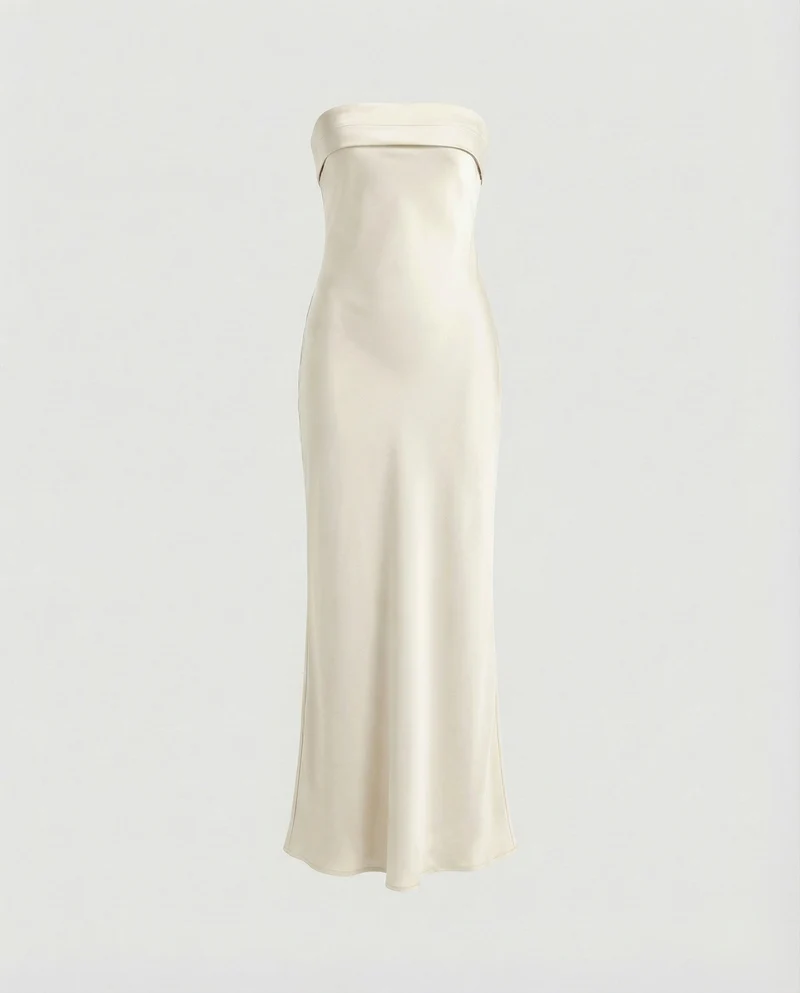 Damen Bustier-Slipkleid Clean-Look Seitenschlitz