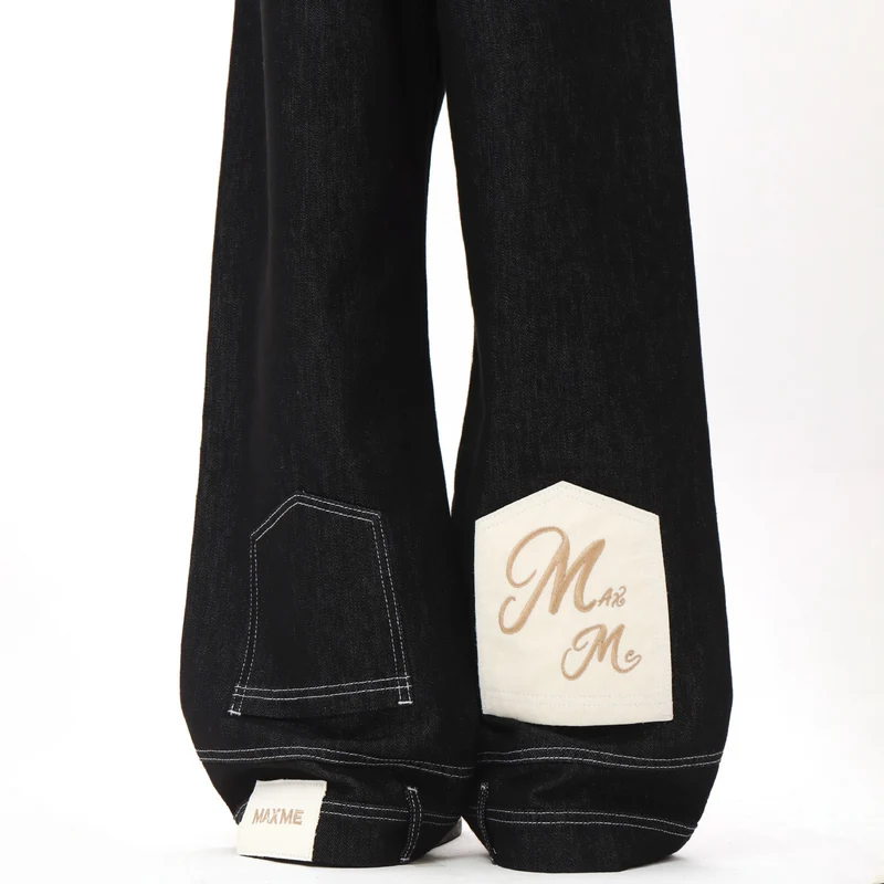 Damen Hochtaillierte Jeans mit weitem Bein Nord Taschen