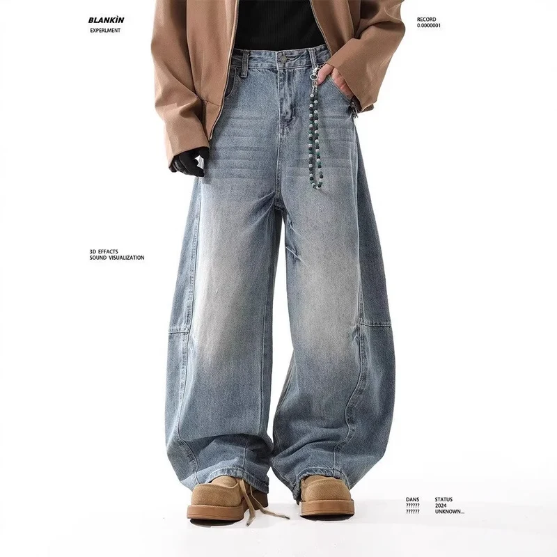 Damen Hoch taillierte Baggy-Jeans Nord Taschen