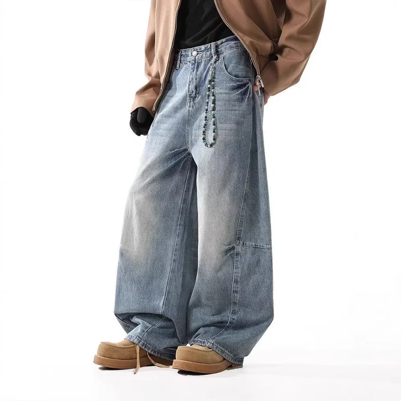 Damen Hoch taillierte Baggy-Jeans Nord Taschen
