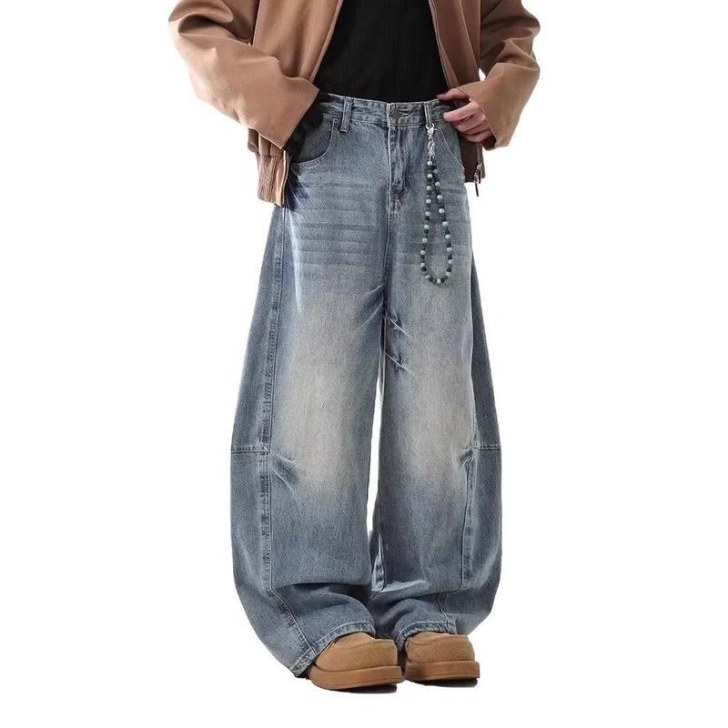 Damen Hoch taillierte Baggy-Jeans Nord Taschen