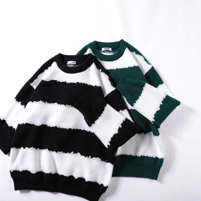 Damen Gemütlicher gestreifter Pullover Nord Taschen