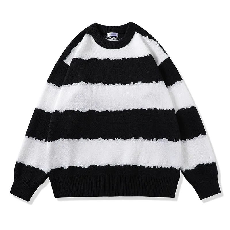 Damen Gemütlicher gestreifter Pullover Nord Taschen
