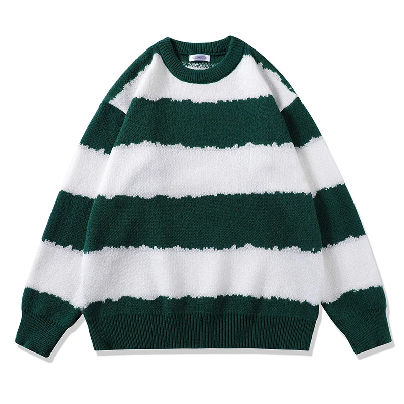 Damen Gemütlicher gestreifter Pullover Nord Taschen