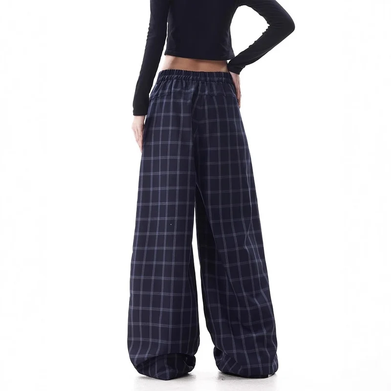 Damen Weitgeschnittene Karottenhose mit Karo-Muster Nord Taschen