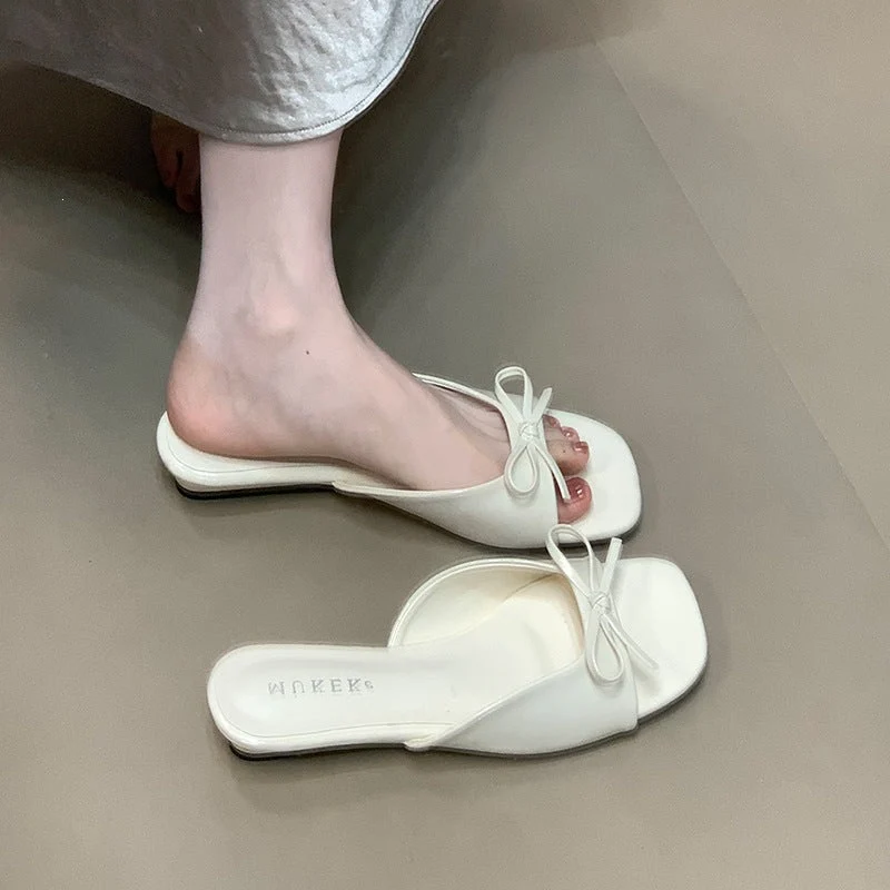 Damen elegante Slingback-Sandalen mit verspieltem Schleifen-Detail