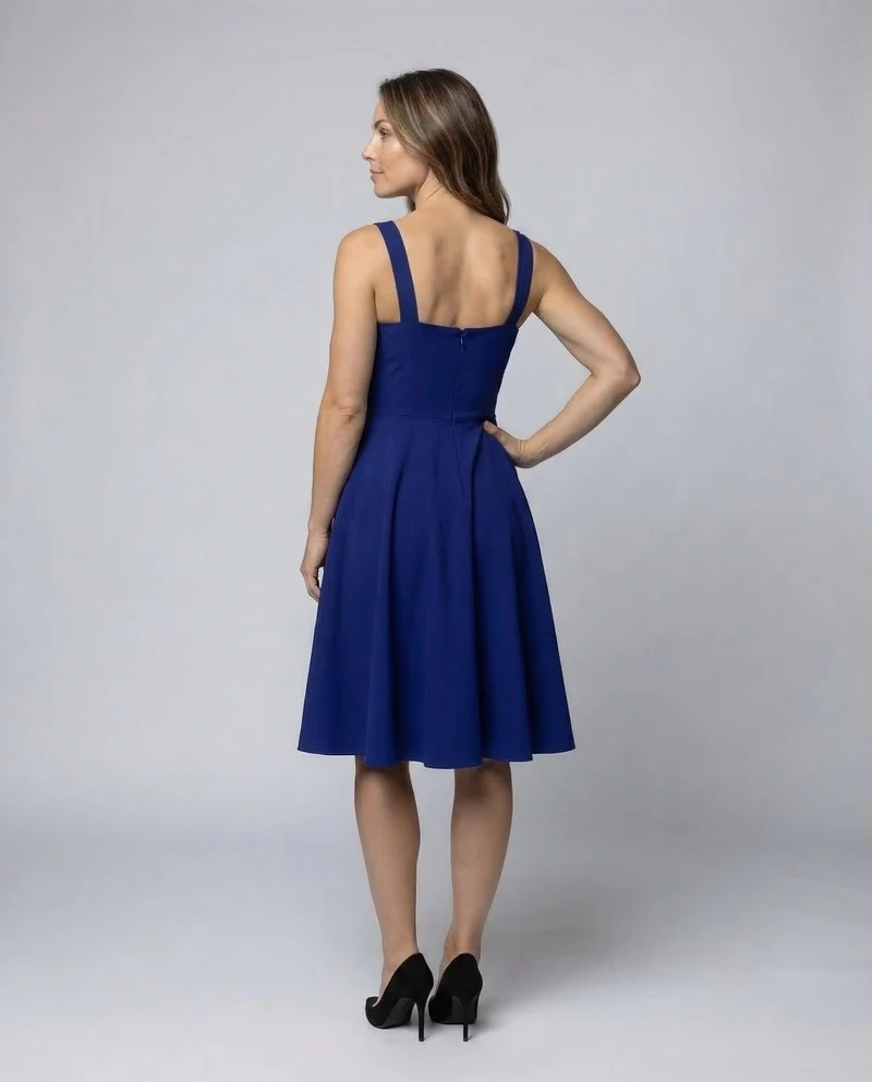 Damen Kleid Tellerrock Figurbetont