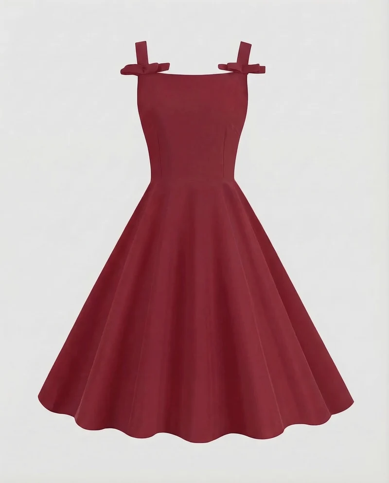 Damen Kleid Tellerrock Figurbetont