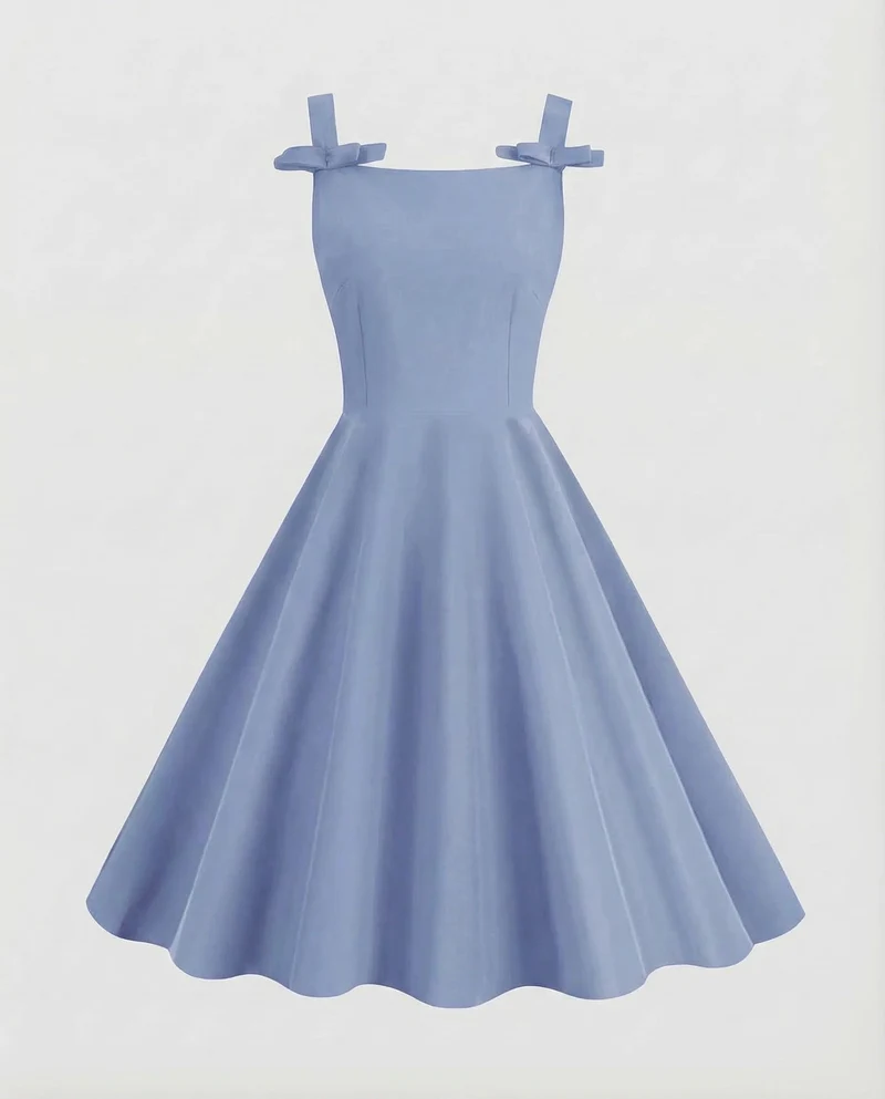 Damen Kleid Tellerrock Figurbetont