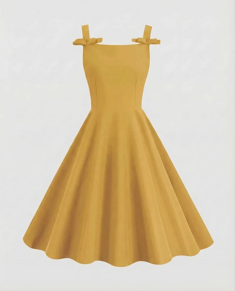 Damen Kleid Tellerrock Figurbetont