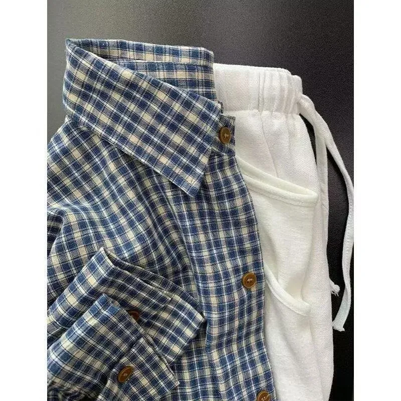 Herren Lässiges Karomusterlangarmhemd Nord Taschen