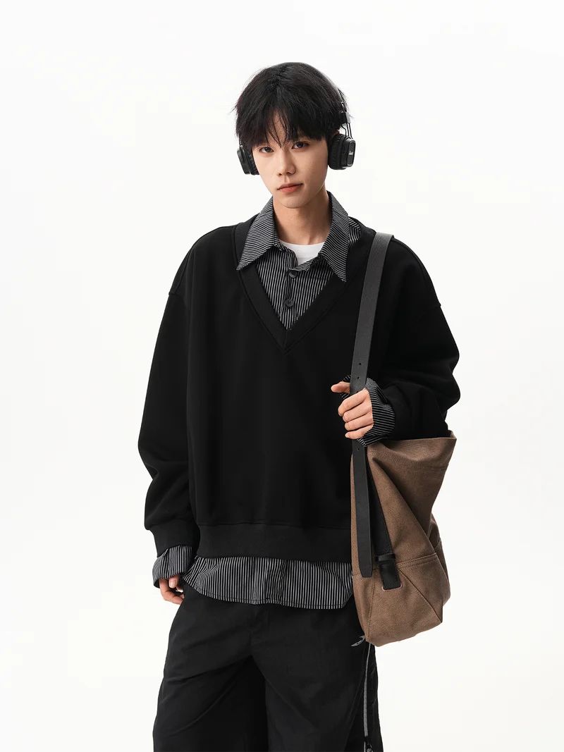 Herren Lässiger V-Neck Pullover Nord Taschen