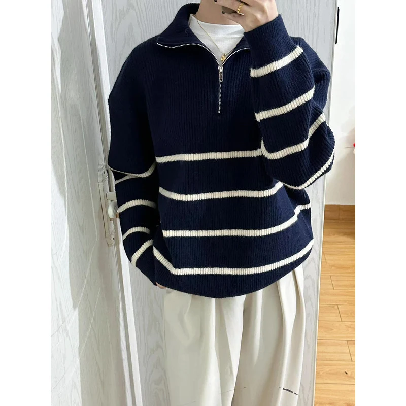 Damen Oversized Pullover mit Reißverschluss Nord Taschen