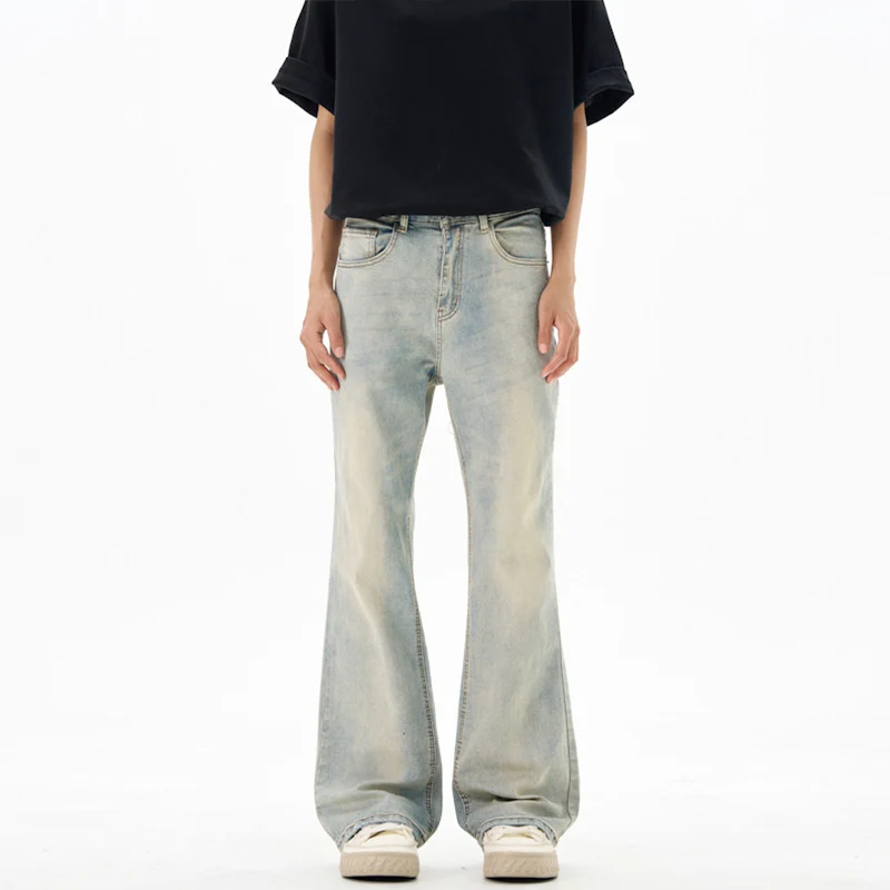 Damen Bodenlange Flared-Denim-Jeans mit extra weitem Bein und niedriger Bundlinie Nord Taschen
