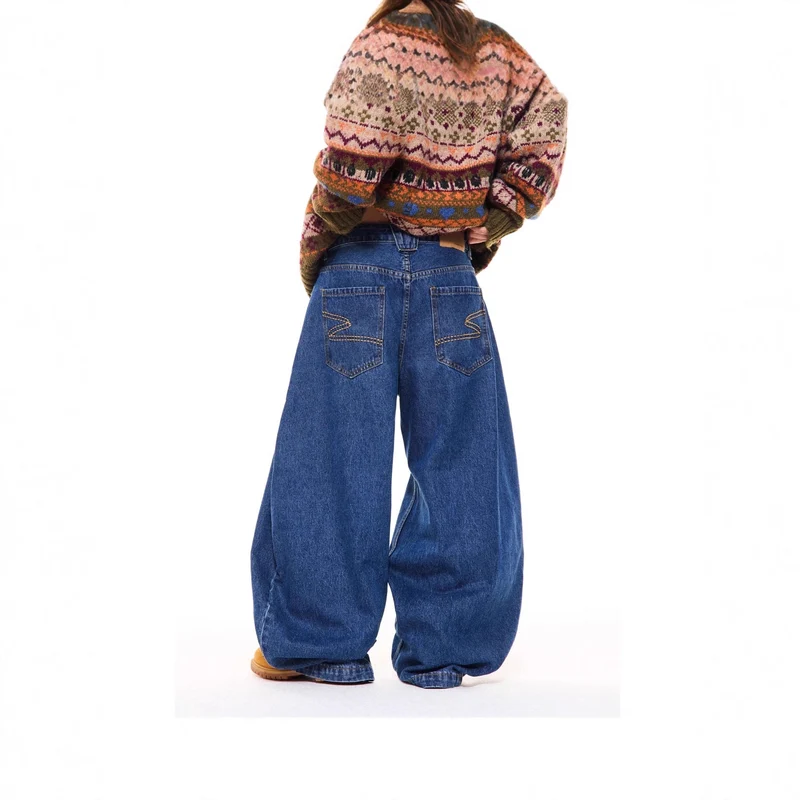 Damen Gemusterter Pullover mit Knopfleiste Nord Taschen