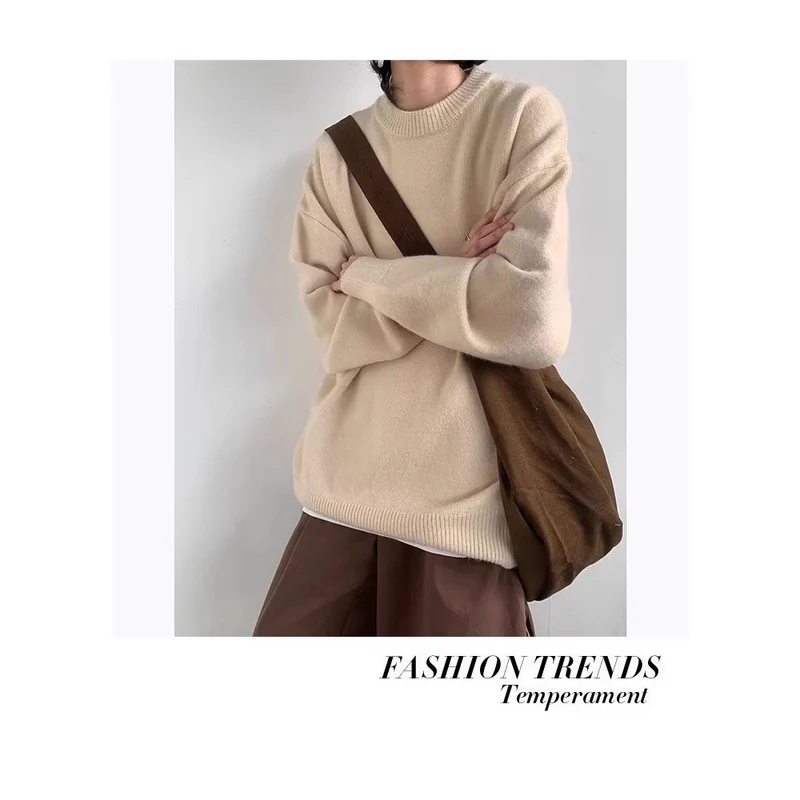 Damen Eleganter Oversized Pullover Nord Taschen