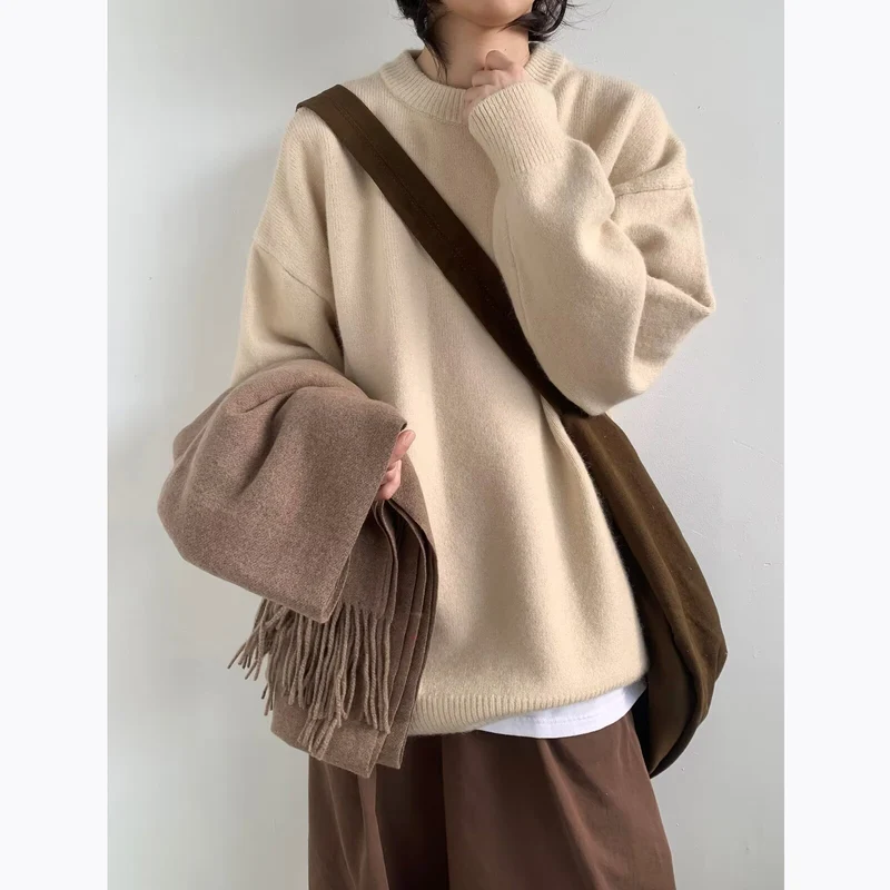 Damen Eleganter Oversized Pullover Nord Taschen