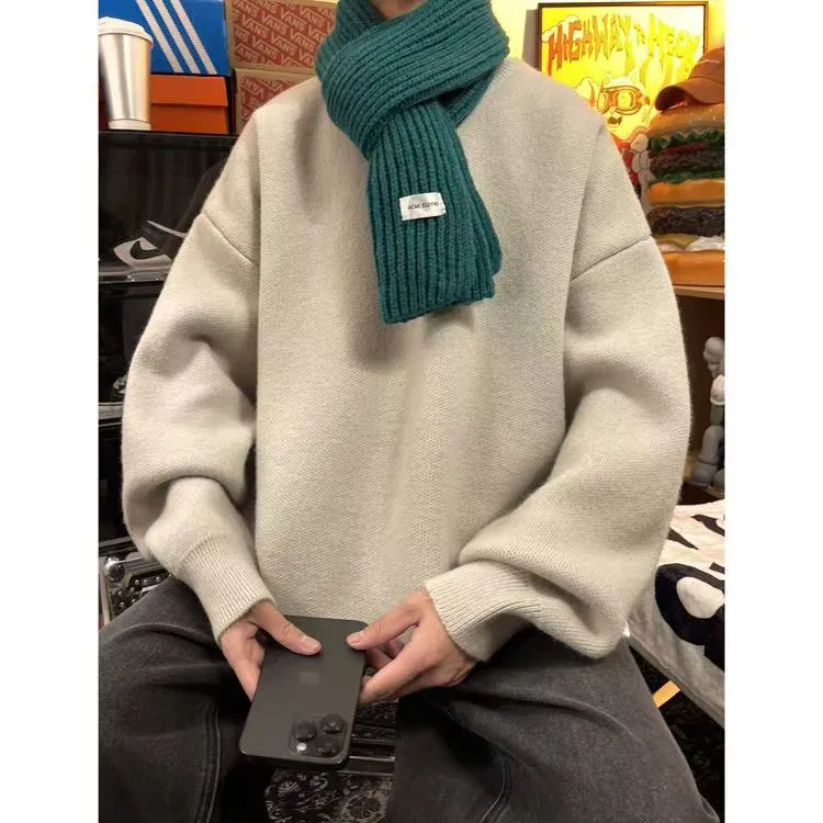 Herren Lässiger Oversized Pullover Nord Taschen