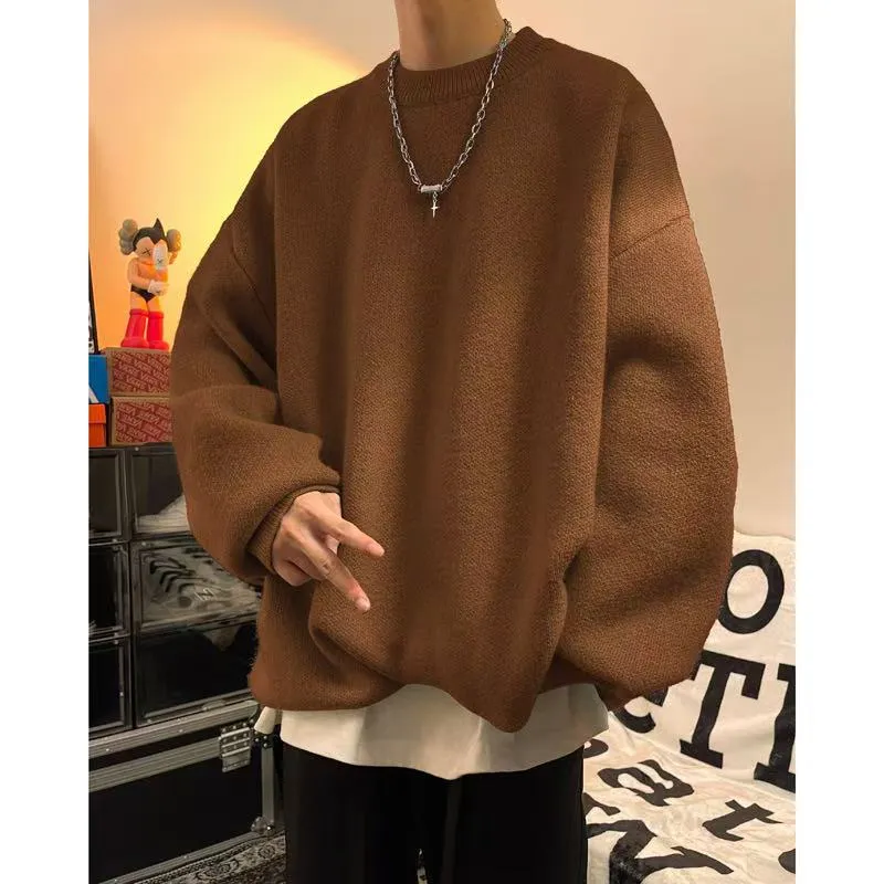 Herren Lässiger Oversized Pullover Nord Taschen