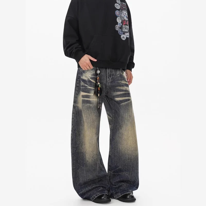 Herren Lässige Ultra-Baggy Jeans Nord Taschen
