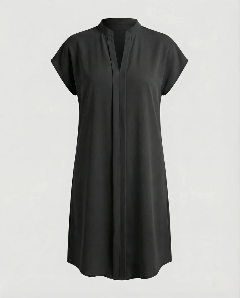 Damen Freizeitkleid Tunika V-Ausschnitt