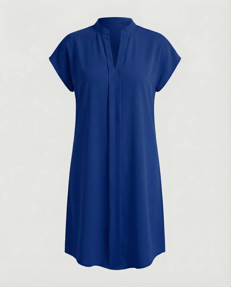 Damen Freizeitkleid Tunika V-Ausschnitt