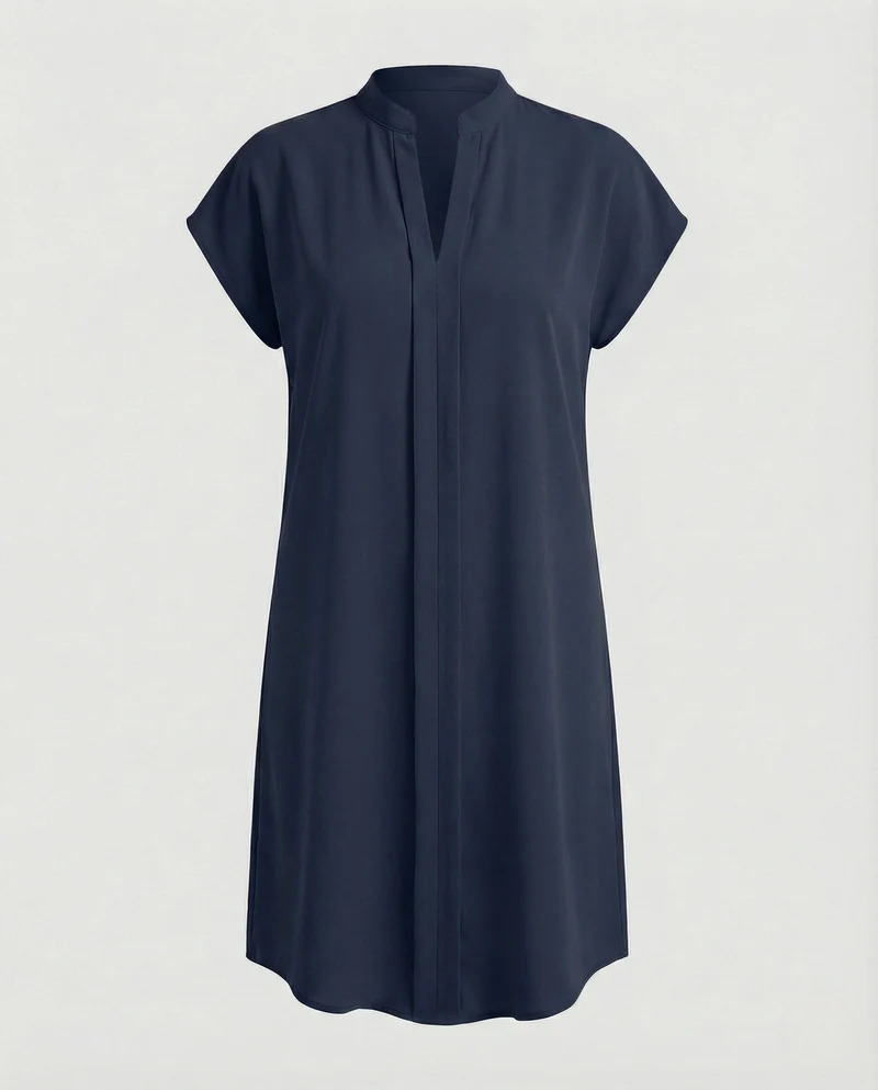 Damen Freizeitkleid Tunika V-Ausschnitt