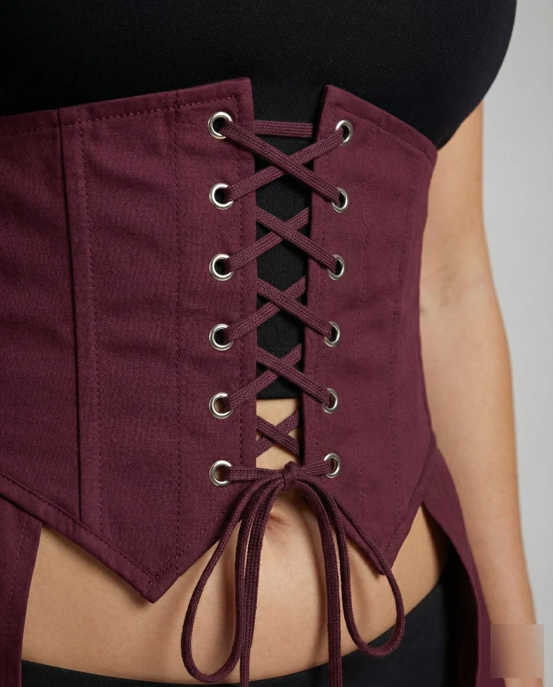 Damen Alternative Asymmetrisches Schößchen Mischgewebe Taillenkorsett-Gürtel