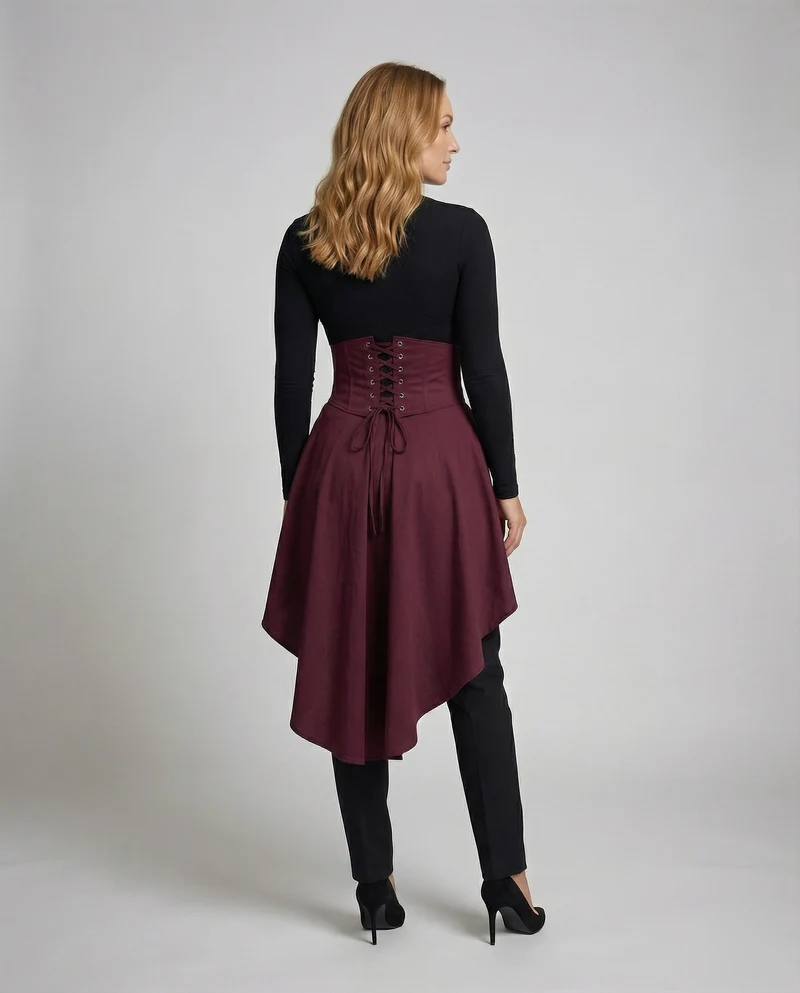 Damen Alternative Asymmetrisches Schößchen Mischgewebe Taillenkorsett-Gürtel