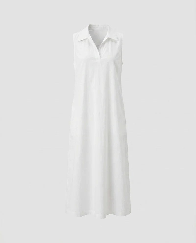 Damen klassisches Hemdblusenkleid mit schmalem Schnitt und eleganter Trägerverarbeitung