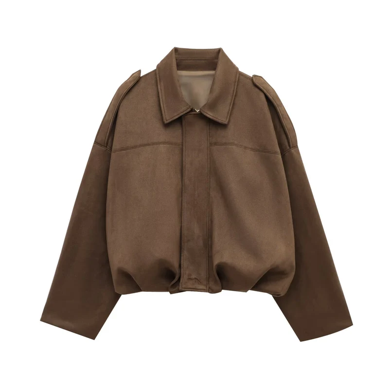 Damen Oversizedjacke aus weichem Textil mit modernem Schnitt