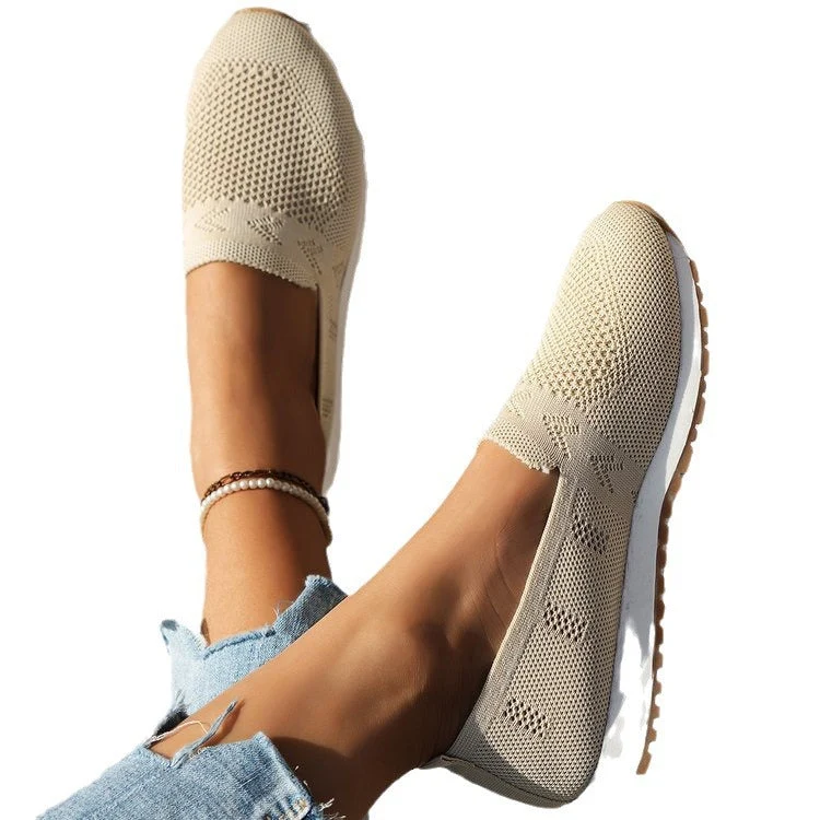 Damen Slip-On Sneakers mit atmungsaktivem Mesh-Obermaterial und rutschfester Sohle Nord Taschen
