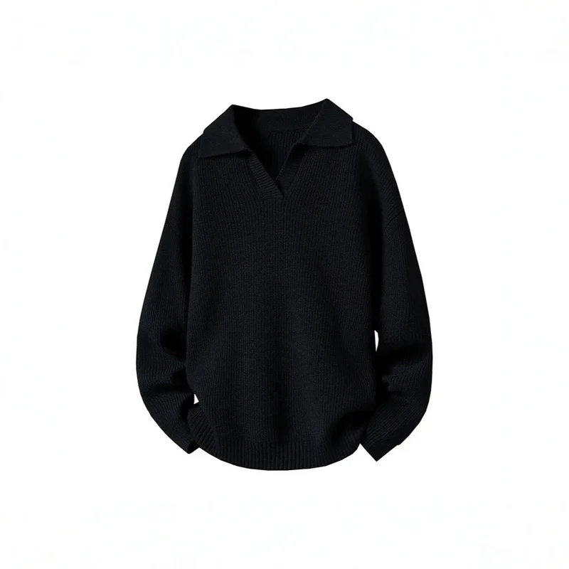 Damen Oversized Pullover mit Kragen Nord Taschen