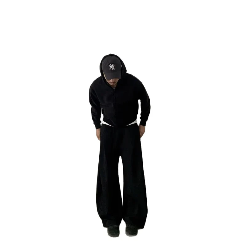 Damen Modisches Oversized Hoodie und Weitbein-Hosen Set Nord Taschen