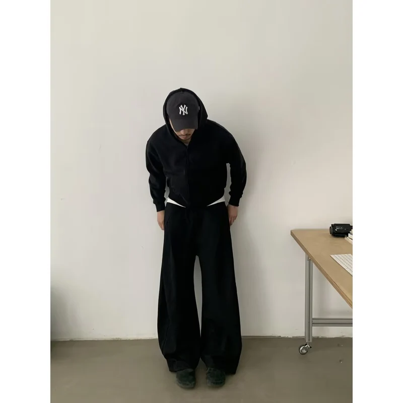 Damen Modisches Oversized Hoodie und Weitbein-Hosen Set Nord Taschen