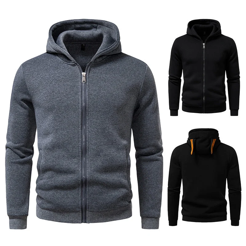 Herren komfortabler Kapuzenpullover mit durchgehendem Reißverschluss