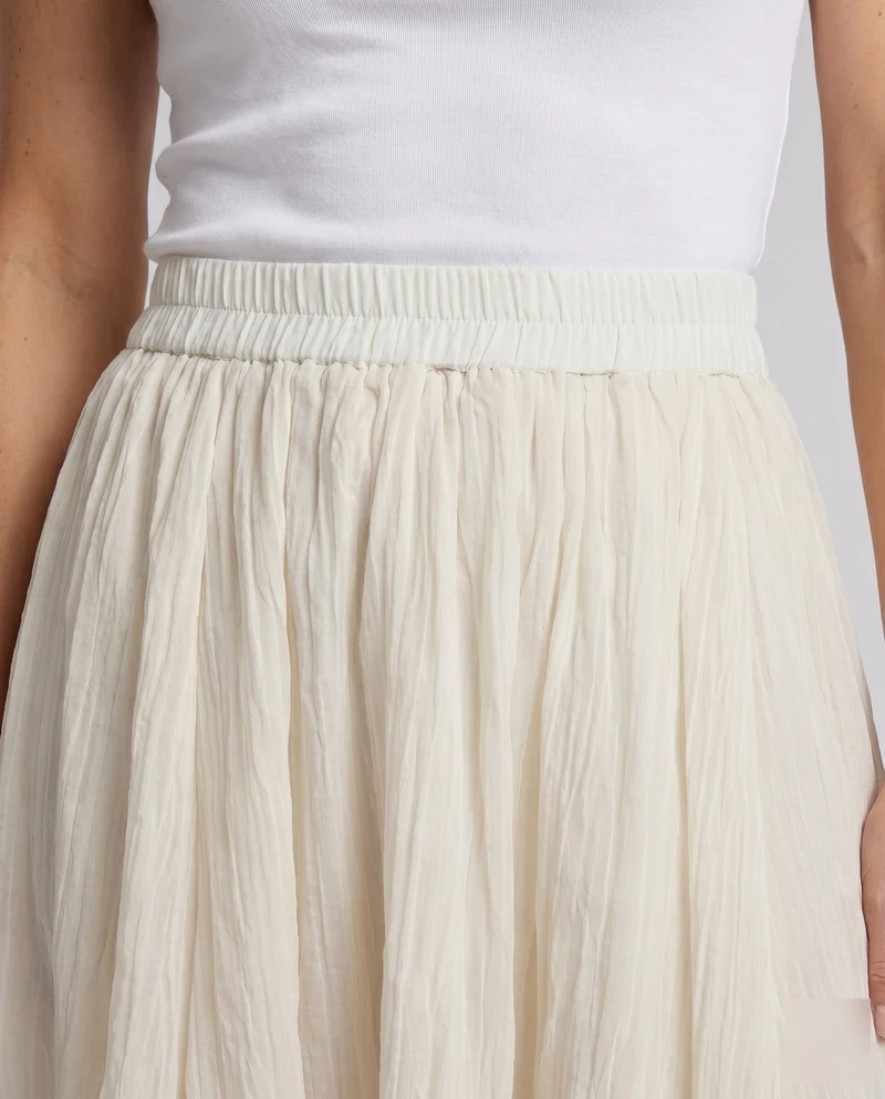 Damen Midi-Rock aus zartem Chiffon mit asymmetrischem Saum und elastischem Bund
