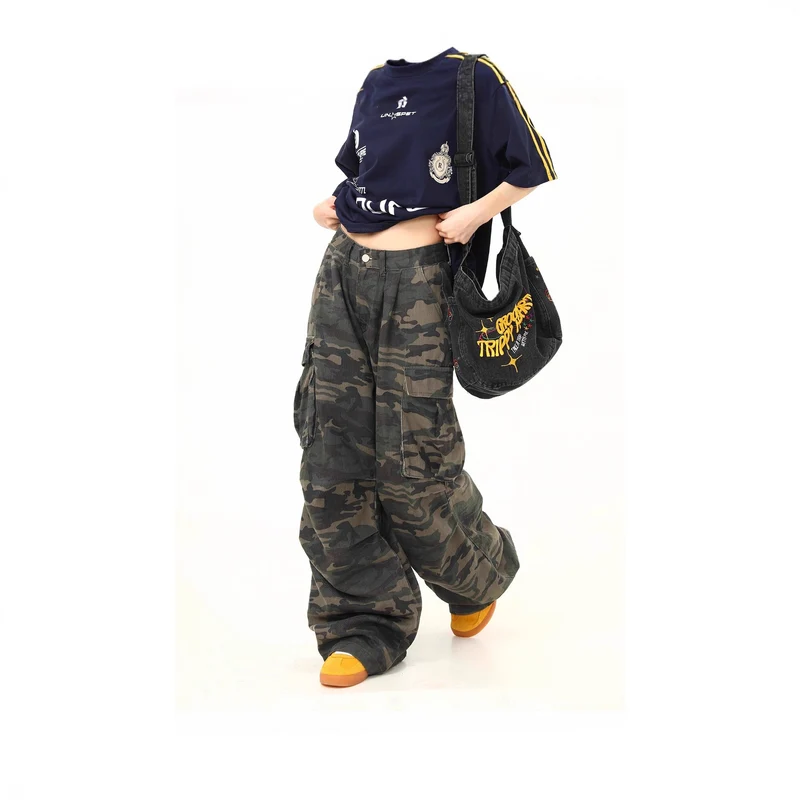 Damen Cargo-Hose mit weitem Bein und camouflagemuster Nord Taschen