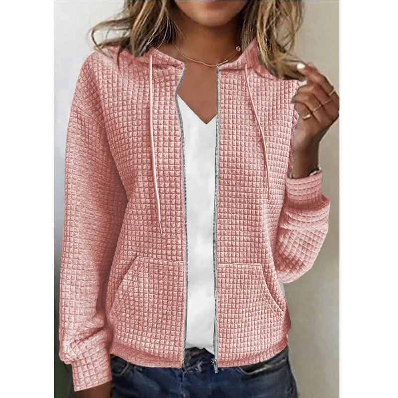 Damen Fleecejacke mit Strukturiertem Waffelmuster