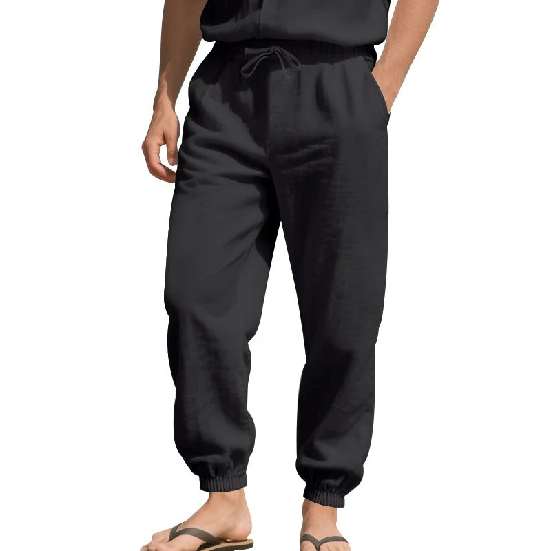 Herren Leichte Haremshose aus atmungsaktivem Material mit seitlichen Taschen
