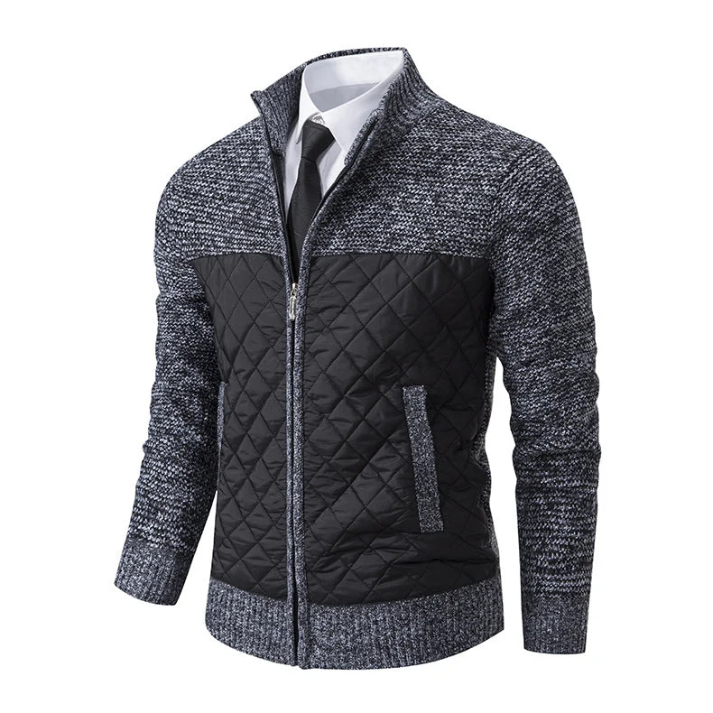 Herren gesteppte Freizeitjacke mit hochschließendem Kragen und praktischen Taschen