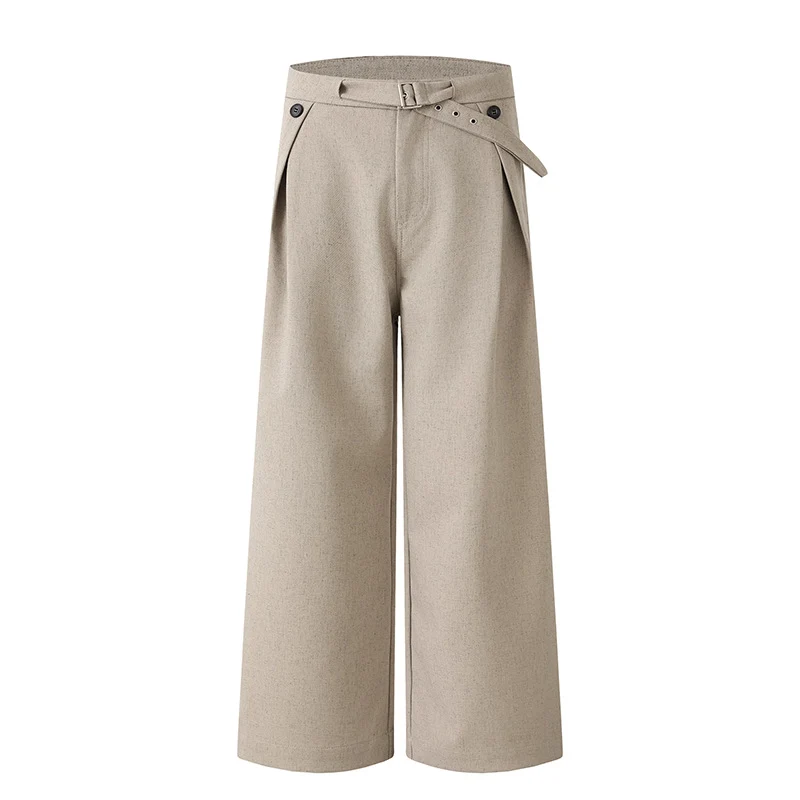Damen Weitgeschnittene Hochtaillierte Stoffhose Nord Taschen